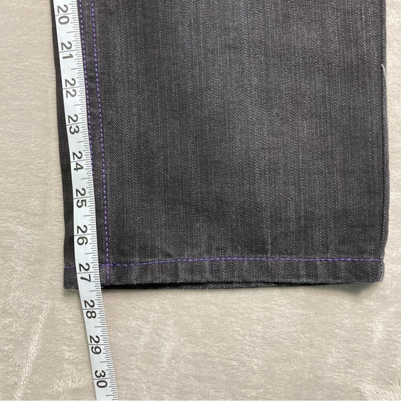 Attitude Gold Denim Jeans Women's 14 Purple Yellow Embroidered Purple Stitching - Picture 11 of 12